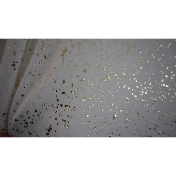 Como Black Women's Sz L Vanilla Ice Gold Speckled Long Sleeve Scoop Neck Top - Picture 4 of 5